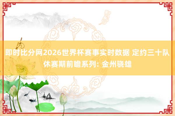 即时比分网2026世界杯赛事实时数据 定约三十队休赛期前瞻系列: 金州骁雄