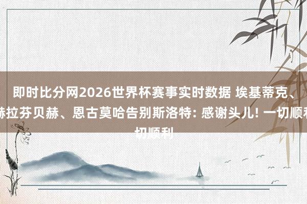 即时比分网2026世界杯赛事实时数据 埃基蒂克、赫拉芬贝赫、恩古莫哈告别斯洛特: 感谢头儿! 一切顺利