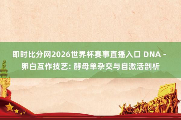 即时比分网2026世界杯赛事直播入口 DNA - 卵白互作技艺: 酵母单杂交与自激活剖析